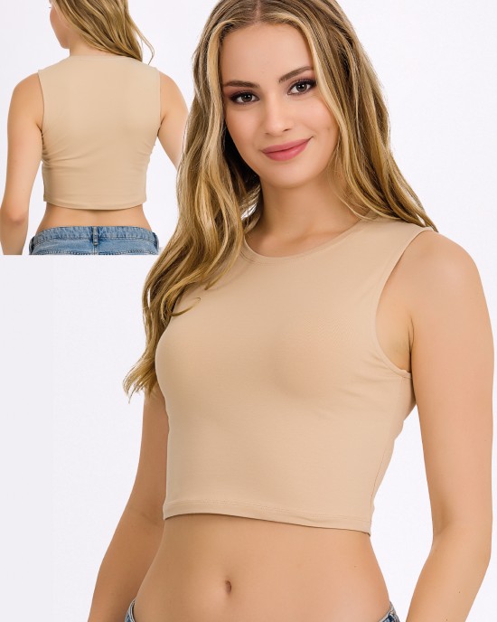 ilke,KALİTELİ LİKRALI SIFIR KOL CROP 2317