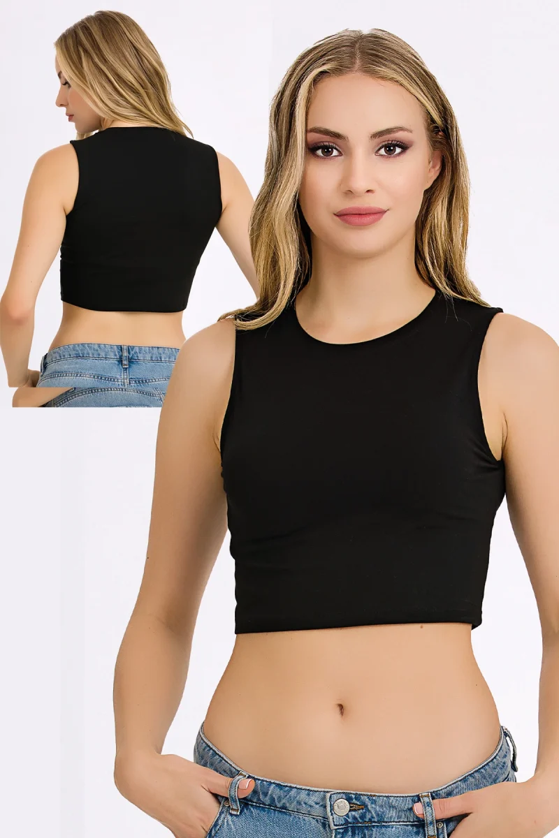 ilke,KALİTELİ LİKRALI SIFIR KOL CROP 2317