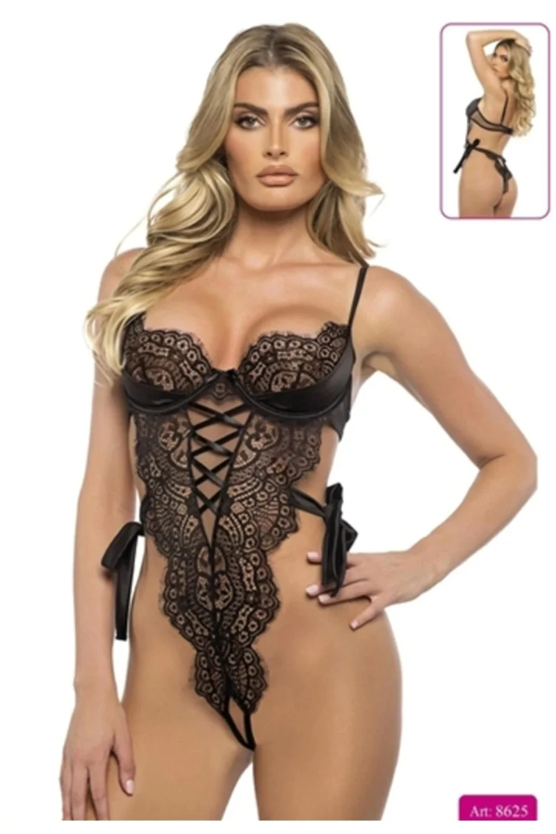 Modern Dantelli Siyah Body 8625
